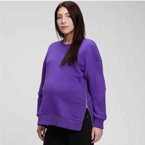 Gap women’s Maternity side zip sweatshirt- purple- small